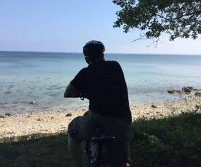 Bike along beautiful coastline on island of Møn Denmark